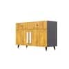Hexa Red Multipurpose Storage Cabinet With 2 Drawer 2 Door in Slate Grey And Giant Wood Colour