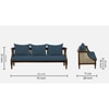 Arden 3 Seater Seater Wooden Sofa in Blue Fabric