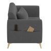 Daraco Velvet 1 Seater Sofa in Dark Grey Color