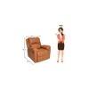 Spino Leatherette One Seater Manual Recliner in Tan Colour
