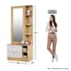 Hexa Red Wooden Dressing Table in Giant Wood and Frosty White Colour