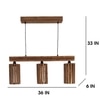 Casa 3 Series Brown Solid Wood Cluster Hanging Light