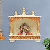 D'Dass Red and Golden Sheesham Wood and Mdf Temple For Pooja In Home and Office