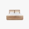 Kyoto Solid Wood Queen Hydraulic Bed in Brown Colour