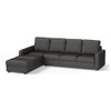 Apollo Compact Sofa (Colour : Steel, Cushion : Hard, Back Type : Regular, Seating Capacity : Left Aligned 3 Seater + Left Aligned Chaise + Ottoman)
