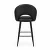 Doe Buck Faux Leather Counter Height Bar Stool in Black Colour with Black Legs