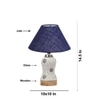 Devansh Conical Blue Jute Shade Lamp With Wood & Mosaic Glass Base For Decoration/Office/Home/Gifting/Study For Decoration/Office/Home/Gifting/Study -(10X10X14.5) Inches -A