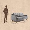 Ease Plus 3 Seater Wooden Sofa in Grey Colour
