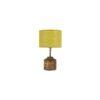 Harper Yellow Natural Fiber Shade Table Lamp with Natural Wooden Base