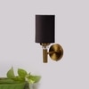 Devansh Metal Electric Wall Light in Gold Colour with Black Shade Count of 1 Light
