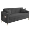 Convil Velvet 3 Seater Sofa in Dark Grey Color