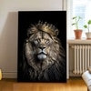 The Castle Decor Crowned Lion King Wall Art Framed Painting 20x30 Inch