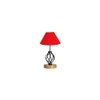 Rebecca Red cotton Table lamp with Wood & Iron Base