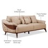 Veronica 3 Seater Fabric Sofa in Honey Beige Colour
