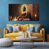The Castle Decor Lord Buddha Meditation Wall Painting Wooden Framed 27x48 Inch (Style 6)