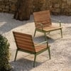 Chalet Teak Wood Lounge Chair in Olive Green Colour