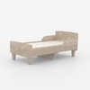 Minimalist Kids Toddler Bed in Oak and Yellow