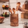 Ireka Home Kitchen Keeper Wooden Utensils Holder – Cutlery Organizer (11 x 18 cm)