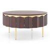 Keoni Round Solid Wood Coffee Table In Claret Mahogany Finish