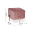 Doe Buck Adirondack Channel Tufted Velvet Ottoman Stool in Pink Colour with Gold Legs