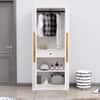 Hexa Red Wooden 2 Door Wardrobe with 4 Shelves in Frosty White Colour