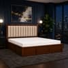 Tarang Solid Wood Comfort King Bed Box Storage Provincial Teak Finish Mattress 72 x 78 Inches
