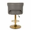 Doe Buck Verona Faux Leather Adjustable Bar Stool in Grey Colour with Gold Base