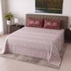 Dusty Rose Floral Cotton 400 Tc Flat Super King Bed Size Sheet With 2 Pillow Cover