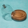 Ireka Homes Candy Glow Acacia Wood Cake Stand with Glass Dome