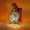 Devansh Solid Wood Electric Wall Light in Brown Colour with Multi Shade Count of 1 Light