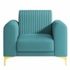 Veniza Velvet 1 Seater Sofa In Aqua Blue Colour