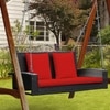 Carry Bird Wicker Patio Furniture Outdoor Balcony Swings In Brown And Red Colour