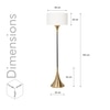 Colorado Single Light Floor Lamp In Black & Brass Finish With Cotton Fabric Shade