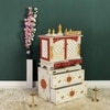 D'Dass Multi Color Mdf and Sheesham Wooden Temple With Cabinet For Pooja
