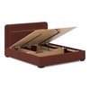 Milan Engineered Wood King Size Bed With Hydraulic Storage (Deep Crimson Velvet Colour)