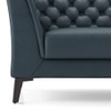 Weston 3 Seater Luxury Italian Leather Sofa In Aegean Sea