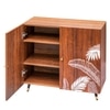 Adore Shoe Cabinet for 12 Pairs with Forest Print – Decorative Wooden Shoe Storage Cabinet