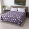Lavender Floral Cotton 400 Tc Flat Super King Size Bedsheet With 2 Pillow Covers
