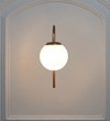 Carter Single Light Wall Fitting In Black  Finish With Opal Frosted White Glass