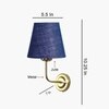 Devansh Metal Electric Wall Light in Gold Colour with Blue Shade Count of 1 Light