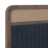 Hanoi Solid Wood Cane King Size Hydraulic Storage Bed In Danish Walnut Finish Fabric Davis Plus