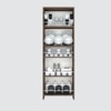 5 Open Shelves In Highland Pine Finish With Free Standing Tall Units.