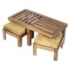 Irish Sheesham Wood 2 Seater Coffee Table Set In Teak Finish