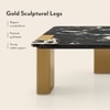 Emory Coffee Table In Portoro Black Cultured Marble and Legs in Gold Finish