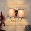 Devansh Dual Steel Metal  Wallmounted Lamp With Beige Jute  Shade