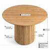 Velin Round Solid Mango Wood Pedestal Dining Table Washed White