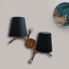 Devansh Metal Electric Wall Light in Gold Colour with Black Shade Count of 2 Lights