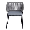 Bostan Outdoor Table Set with 1 Table and 2 Chairs Gun Metal In Grey
