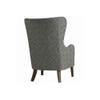 Carolina Printed Human Canvas Fabric Wing Chair in Green Colour