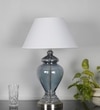 Syracuse Blue Glass Table Lamp With White Cotton Shade
